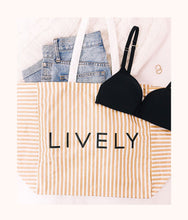 Load image into Gallery viewer, The Gold Stripe Tote: Gold Stripe/White
