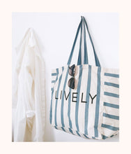 Load image into Gallery viewer, The Denim Stripe Tote: Denim Stripe

